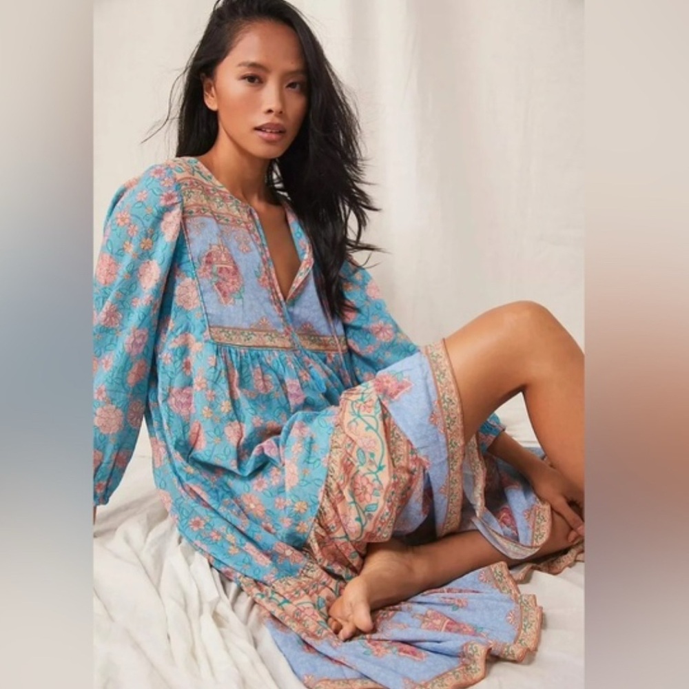Spell Boho Love Blue and Pink Floral Dress